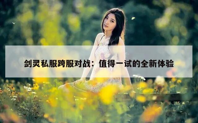 剑灵私服跨服对战：值得一试的全新体验