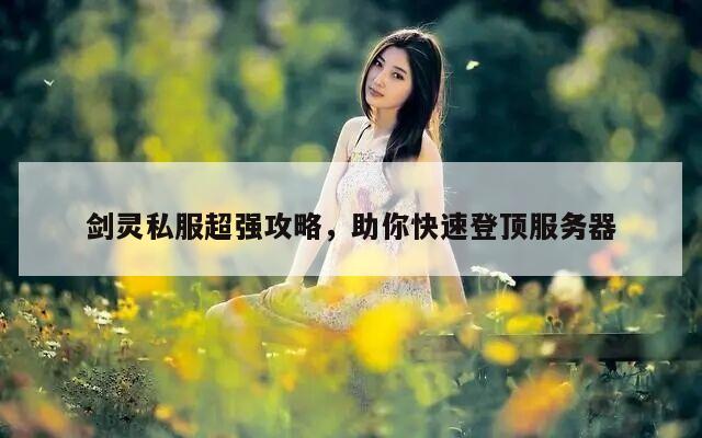 剑灵私服超强攻略，助你快速登顶服务器