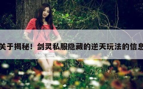 关于揭秘！剑灵私服隐藏的逆天玩法的信息