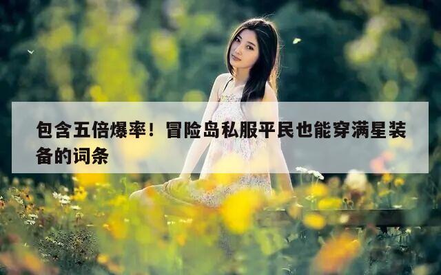 包含五倍爆率！冒险岛私服平民也能穿满星装备的词条