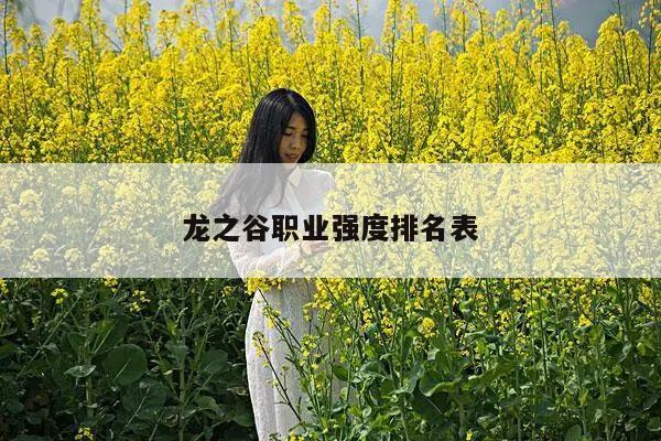 龙之谷职业强度排名表